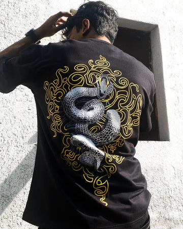 souled store crazymonk fansarmy slang dudeme oversize tshirt 3d snake black 