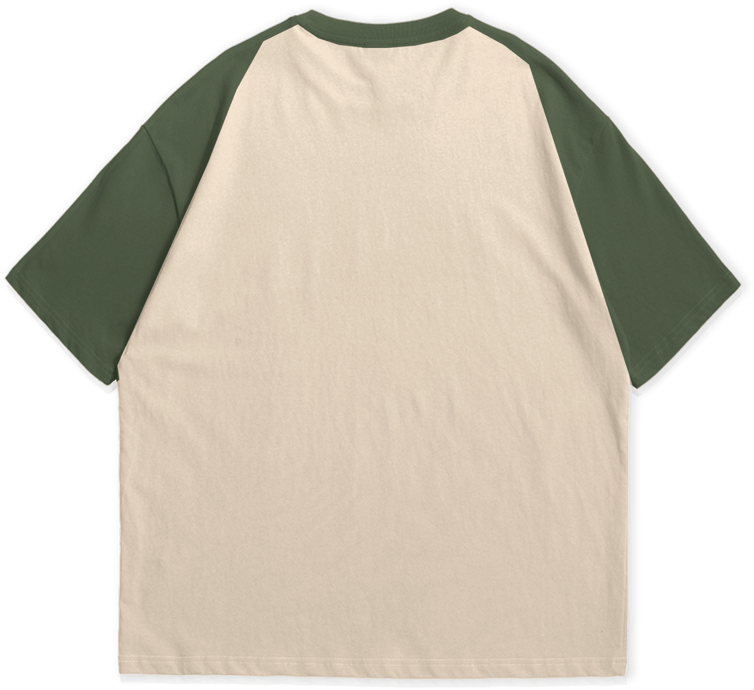 Plain Sand + Sage Green / Oversized Raglan T-Shirt