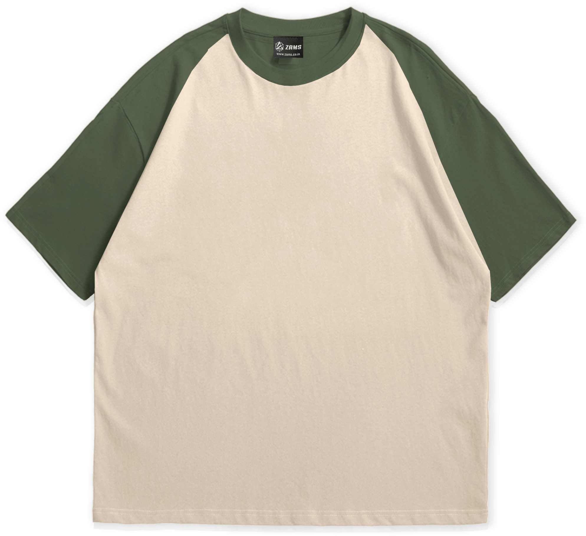 Plain Sand + Sage Green / Oversized Raglan T-Shirt