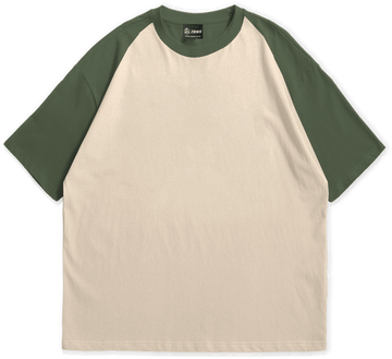 Plain Sand + Sage Green / Oversized Raglan T-Shirt