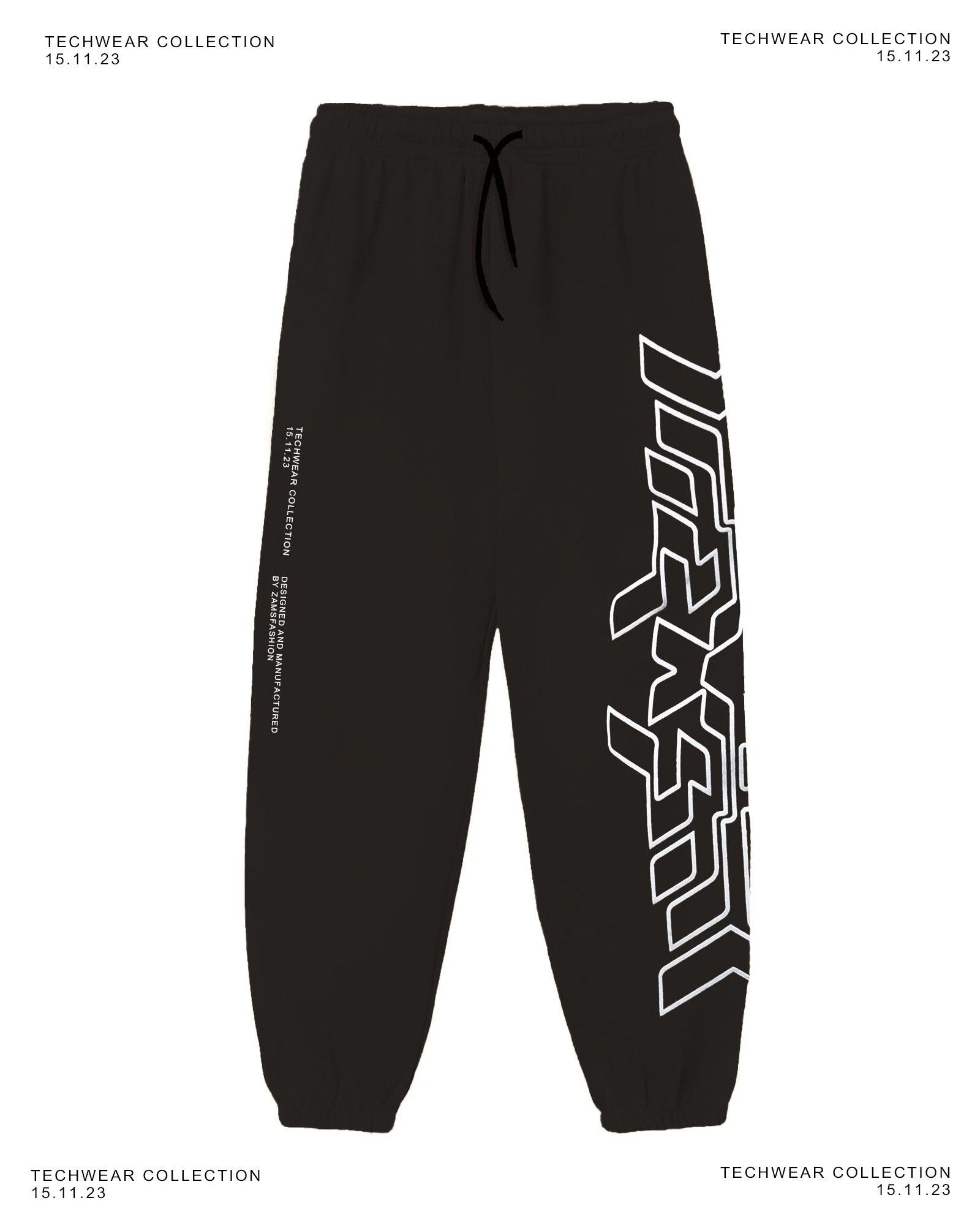 Black Techwear / Trackpant joggers - ZAMS