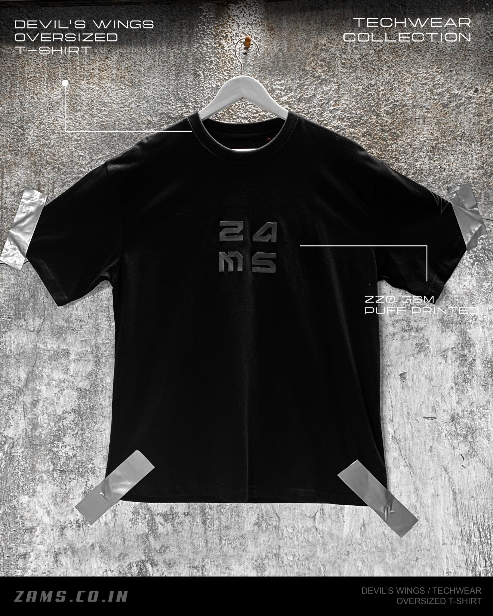 Devil's Wings / Techwear / Oversized T-Shirt - ZAMS