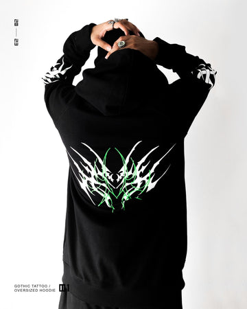 Gothic Tattoo / Oversized Hoodie - ZAMS