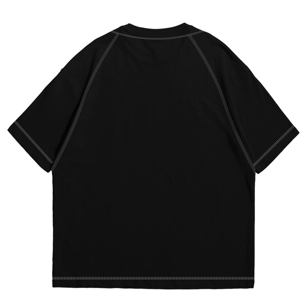 Plain Raglan Black / Oversized T-Shirt