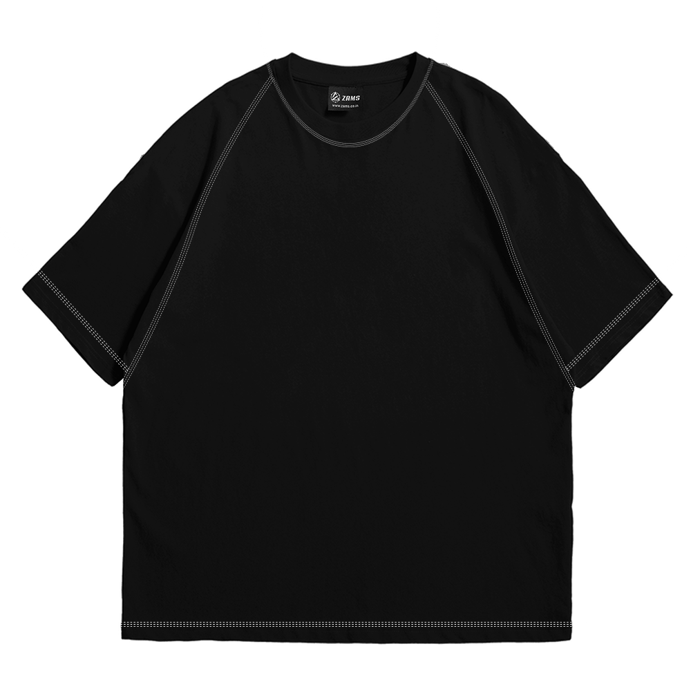 Plain Raglan Black / Oversized T-Shirt